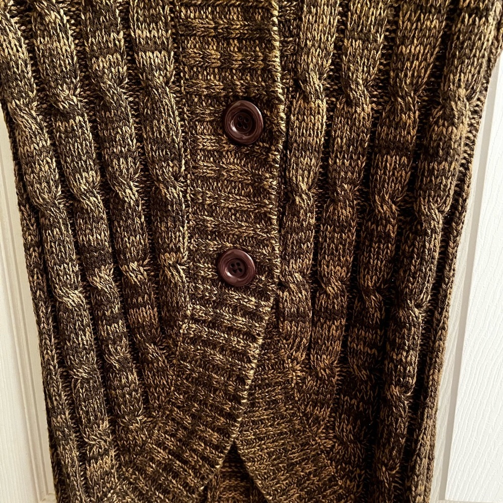 DAISY~SEARS~Dark Brown Knit Cardigan~NWT~M - Picture 8 of 9